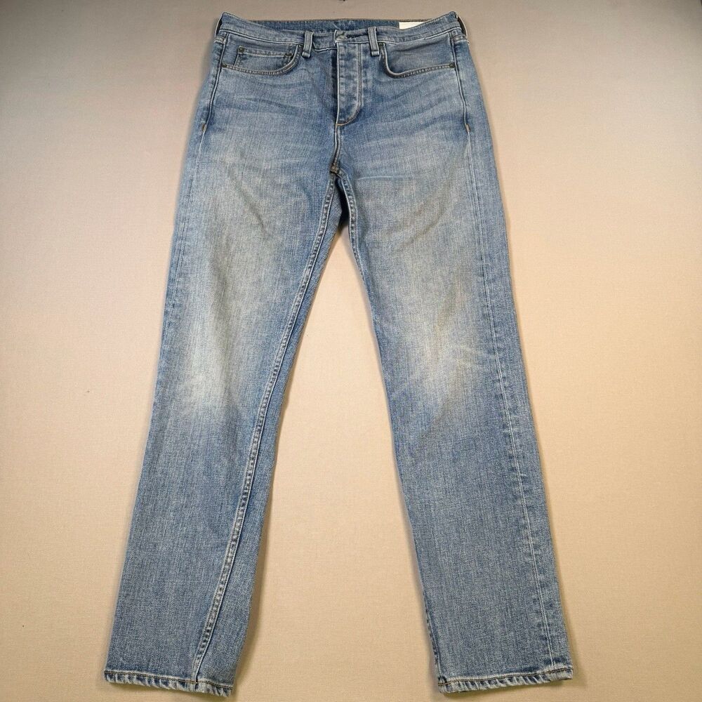 RAG & BONE Fit 2 Slim Fit Jeans Men 31x30 Double Up Blue Stretch Light Wash USA